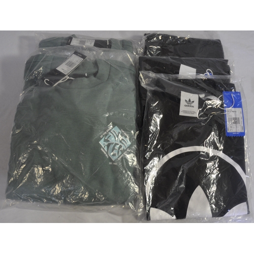 166 - 2 NEW ADIDAS 5.10 SWEATSHIRTS AND 3 NEW ADIDAS BLACK TEESHIRTS (ALL SIZE S)