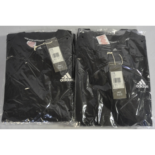 169 - 10 NEW ADIDAS TEESHIRTS - BLACK - SIZE 11/12 YEARS
