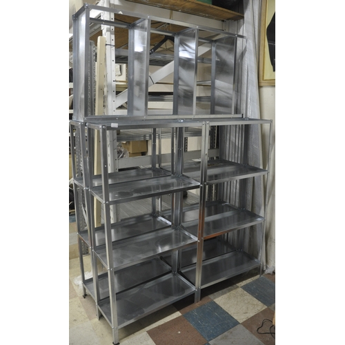 171 - 5 SETS OF 4 SHELF STAINLESS STEEL RACKING