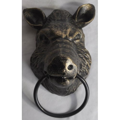 174 - BOAR HEAD WITH METAL RING