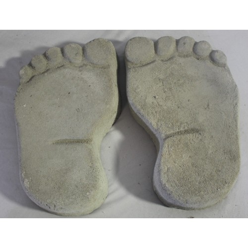 156 - 3 PAIR (6) STONEWORK FOOTPRINT STEPPING STONES - OPTION OF LOT 157