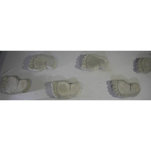 156 - 3 PAIR (6) STONEWORK FOOTPRINT STEPPING STONES - OPTION OF LOT 157