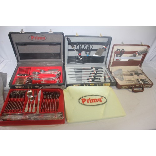155 - 2 KITCHEN KNIFE SETS - 1 INCOMPLETE AND CASE OF CUTLERY