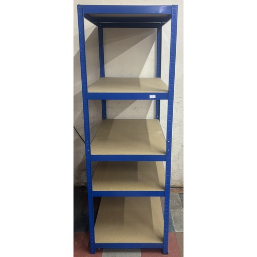 METAL SHELVING RACK - BLUE. 90 x 60 x 179cm WITH OPTION OF LOTS 38 AND 39