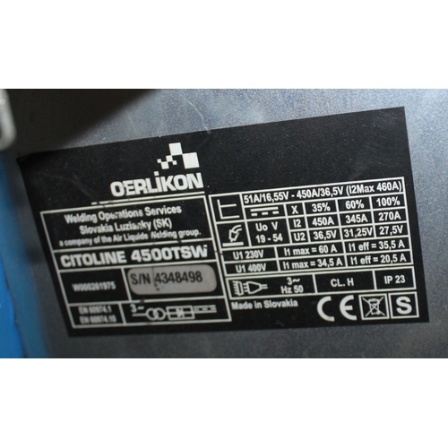 33 - OERLIKON CITOLINE 4500TSW MIG WELDER WITH SAF-PRO CABLE FEED - 3 PHASE