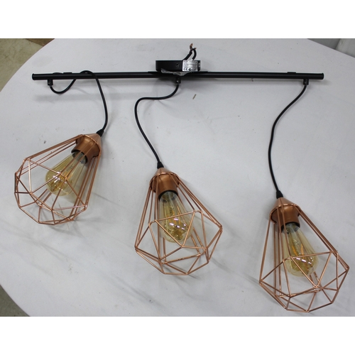 50 - SET OF 3 CEILING LIGHTS PLUS 3 MATCHING INDIVIDUAL CEILING LIGHTS