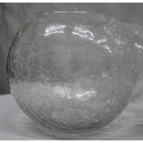 51 - 6 CRACKLE EFFECT GLASS BOWLS AND 5 GLASS BOWLS