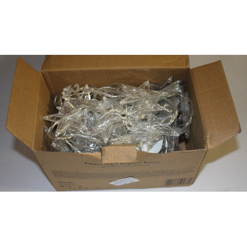 7 - NEW STUDIO LAMP POST, 2 NEW METAL PLANT HANGERS/BIRD FEEDER HANGERS AND SET OF STAR CURTAIN LIGHTS