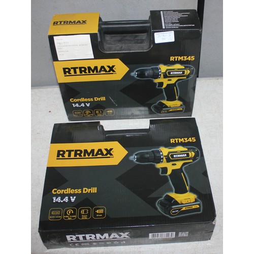 8 - 2 x NEW RTR MAX 14-4v CORDLESS DRILLS