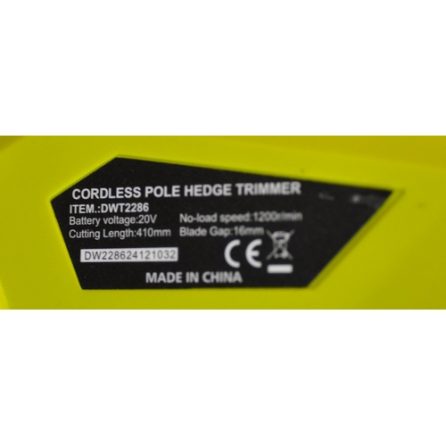 11 - DEWINNER CORDLESS LONG ARM HEDGE TRIMMER