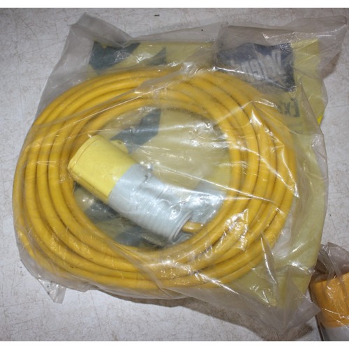 15 - BOX OF 100v ELECTRICAL EQUIPMENT - EXTENSION REEL AND CABLE, 10M CABLE, 2 x MULTIPLE OUTLET SOCKET, ... 