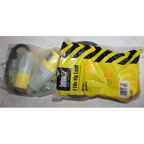 15 - BOX OF 100v ELECTRICAL EQUIPMENT - EXTENSION REEL AND CABLE, 10M CABLE, 2 x MULTIPLE OUTLET SOCKET, ... 