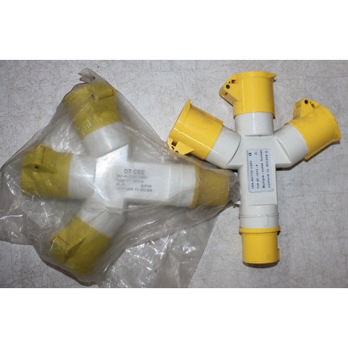 15 - BOX OF 100v ELECTRICAL EQUIPMENT - EXTENSION REEL AND CABLE, 10M CABLE, 2 x MULTIPLE OUTLET SOCKET, ... 