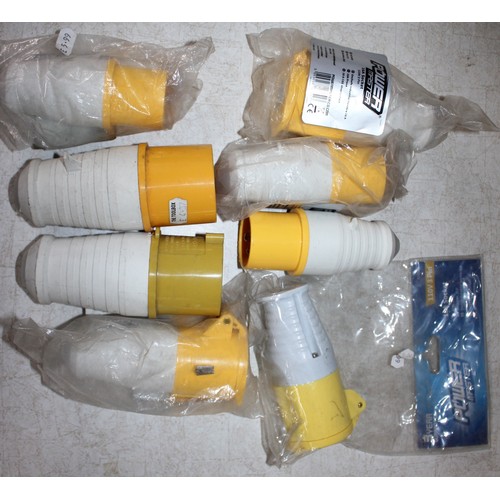 15 - BOX OF 100v ELECTRICAL EQUIPMENT - EXTENSION REEL AND CABLE, 10M CABLE, 2 x MULTIPLE OUTLET SOCKET, ... 