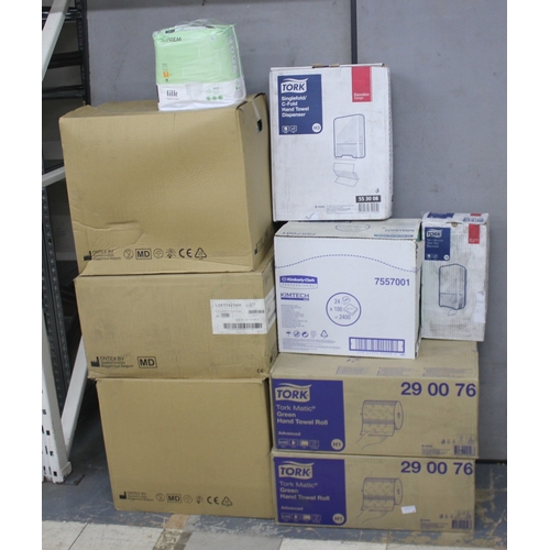 23 - 2 BOXES (6 x 150 PER BOX) TORK GREEN HAND TOWEL ROLL, 24 x 100 KIMBERLEY-CLARK PROFESSIONAL DELICATE... 