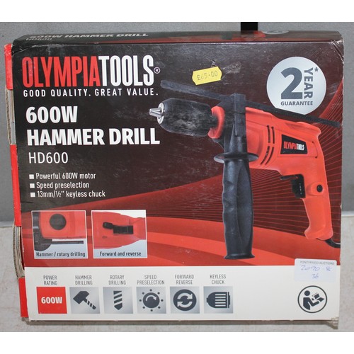 40 - OLYMPIA TOOLS 600w HAMMER DRILL