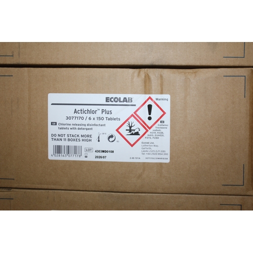 41 - 8 BOXES (6 x 150 TABLETS PER BOX), ECOLAB ACTICHLOR PLUS CHLORINE RELEASING DISINFECTANT TABLET WITH... 