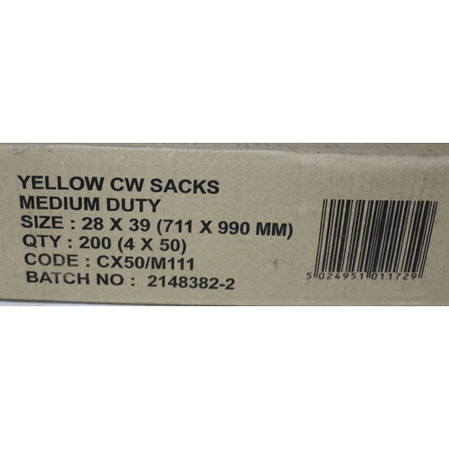 43 - 4 x 200 YELLOW CW SACKS MEDIUM DUTY