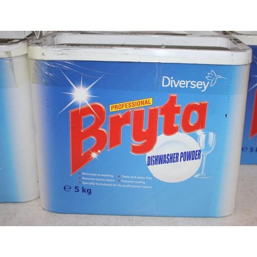 44 - 8 x 5K DIVERSEY BRYTA DISHWASHER POWDER AND 2 x 5L EVANS VANODINE DISHWASH