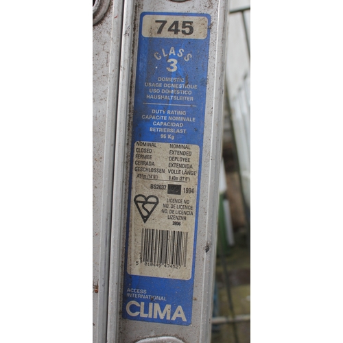 56 - CLIMA 745 ALUMINIUM EXTENSION LADDER 8.4m