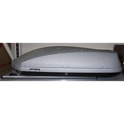 22 - HALFORDS ROOF BOX WITH FITTING BARS - NO KEYS