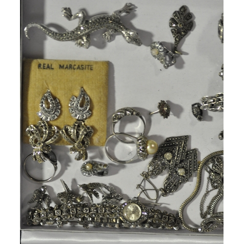 BOX OF MARQUESITE JEWELLERY