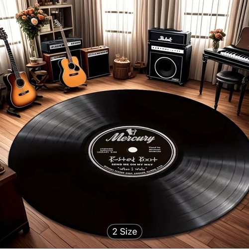 MERCURY RECORDS RUG 100cm DIAMETER