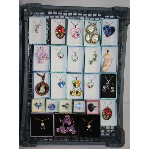 62 - 2 TRAYS OF COSTUME JEWELLERY