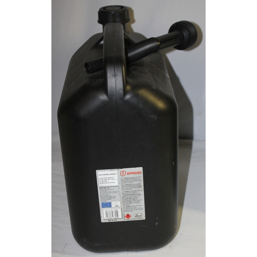 63 - 2 x CARPLAN 5L FUEL CANS AND 20L PLASTIC FUEL CAN