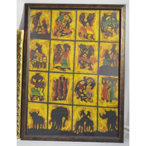 65 - FRAMED MIRROR AND QUANTITY OF PICTURES