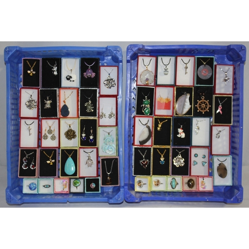 84 - 2 TRAYS OF COSTUME JEWELLERY