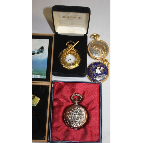 89 - VARIOUS POCKET WATCHES, PEN KNIFE AND WATCH SET
