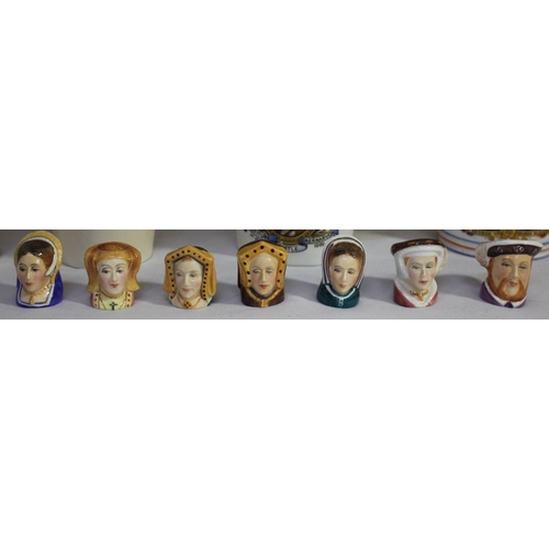 103 - CORONATION WARE, COMMEMORATIVE ITEMS AND A MINIATURE KING HENRY VIII SET