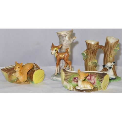 120 - HORNSEY JUG AND WITHERNSEA FAUNA VASE AND VARIOUS FAUNA PIECES
