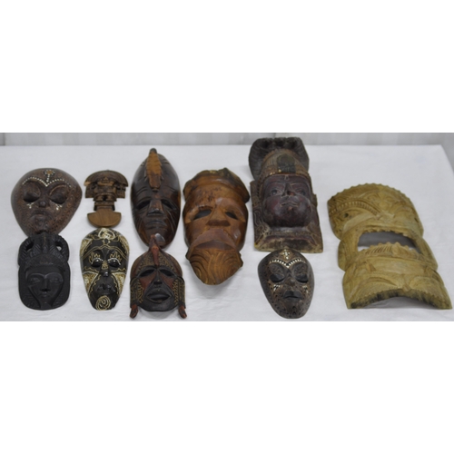 182 - 10 AFRICAN WALL MASKS