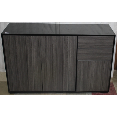 199 - BLACK AND WOODGRAIN SIDEBOARD