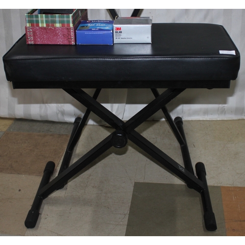 201 - YAMAHA PSR 8000 ELECTRONIC KEYBOARD WITH STAND, STOOL AND A BOX OF PROFESSIONAL RECORDED BACKING TRA... 