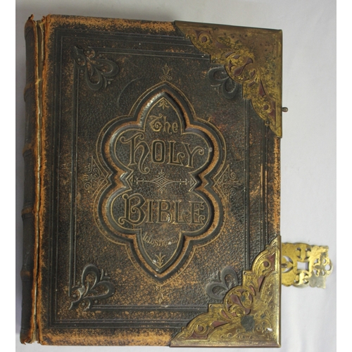 202 - LEATHER BOUND BIBLE - COVER DAMAGED
