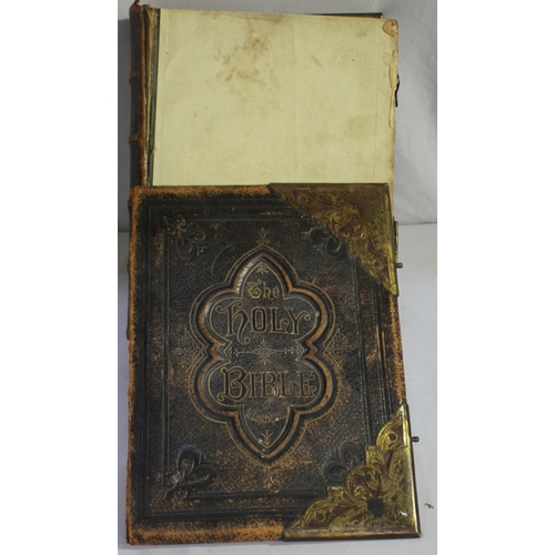 202 - LEATHER BOUND BIBLE - COVER DAMAGED