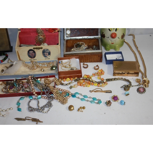 206 - BOX OF COSTUME JEWELLERY