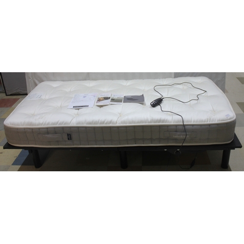 221 - ELECTRIC ADJUSTABLE SINGLE BED WITH FEATHER AND BLACK MATTRESS