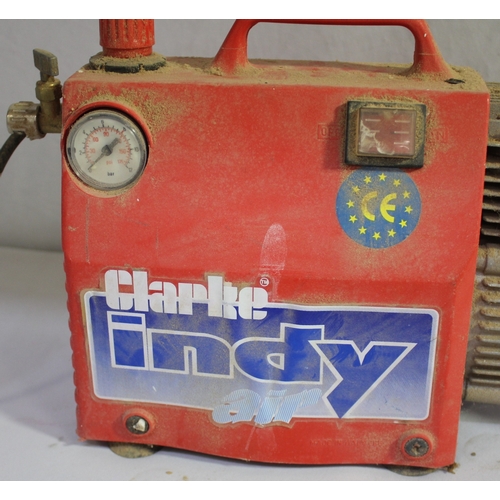 228 - CLARKE INDY AIR COMPRESSOR AND 2 AIR GUNS