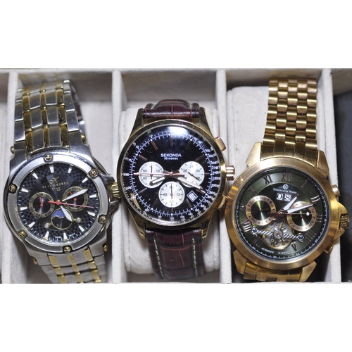 274 - 3 WATCHES IN DISPLAY CASE