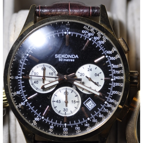 274 - 3 WATCHES IN DISPLAY CASE