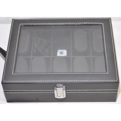 277 - WATCH CASE FOR 10 WATCHES AND AUTOMATIC WATCH WINDER