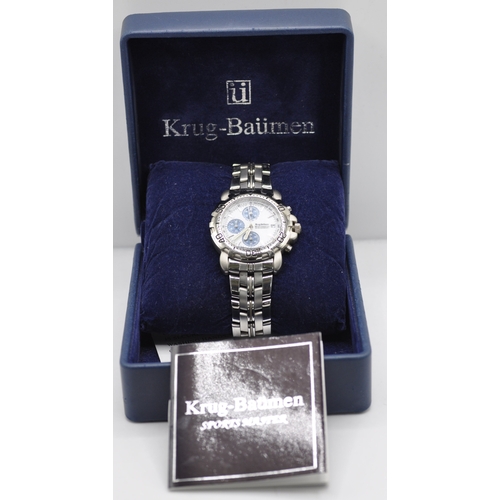 285 - KRUG-BAUMEN SPORTSMASTER WATCH IN PRESENTATION BOX