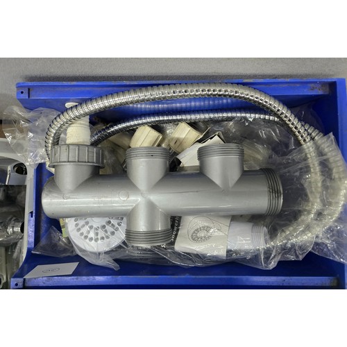 95 - 2 BOXES OF PLUMBING ITEMS, BOX OF ELECTRICAL ITEMS AND 10 BOXES OF SANDING DISCS