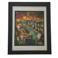 Johnny Rotten signed colour print. Mounted and framed to approx size ...