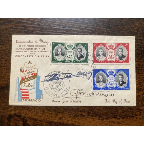 50 - Grace Kelly Prince Rainier III signed rare 1956 Monaco Royal Wedding FDC. Grace Patricia Kelly, also... 