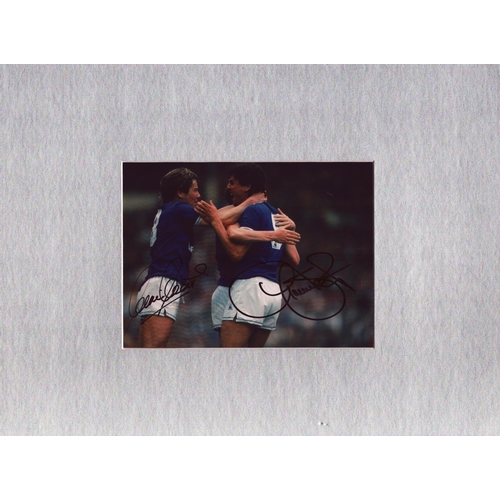 Football Adrian Heath and Graeme Sharp signed 16x12inch mounted colour ...